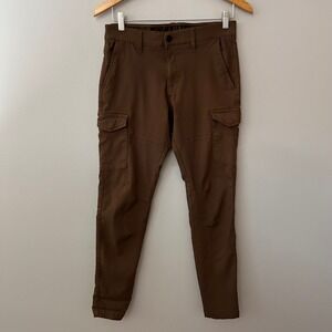 PROJEK RAW Mens 30 Brown Tech Cargo Pants Performance Stretch Tapered